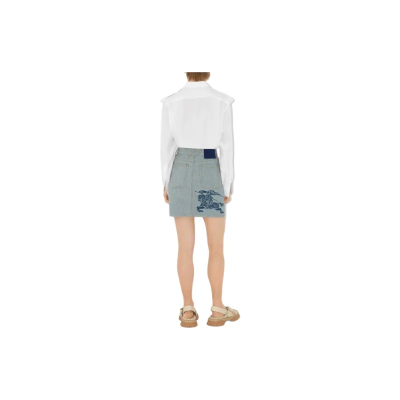 Burberry EKD jacquard Denim Skirt-3