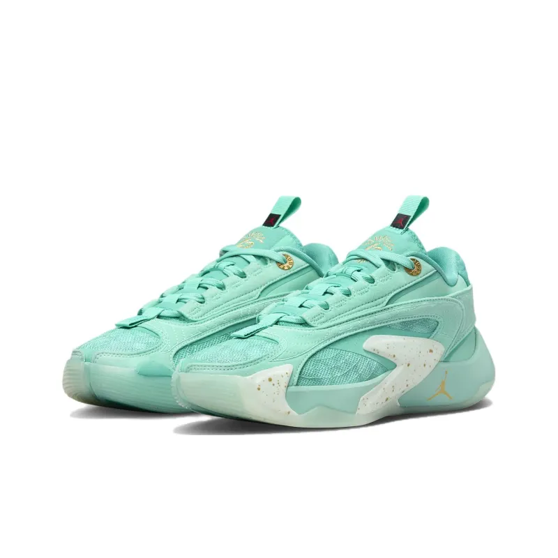 Jordan Luka 2 Slip Resistant Cushioning Abrasion Resistant Low Top Children's Basketball Shoes Green Teenagers-2