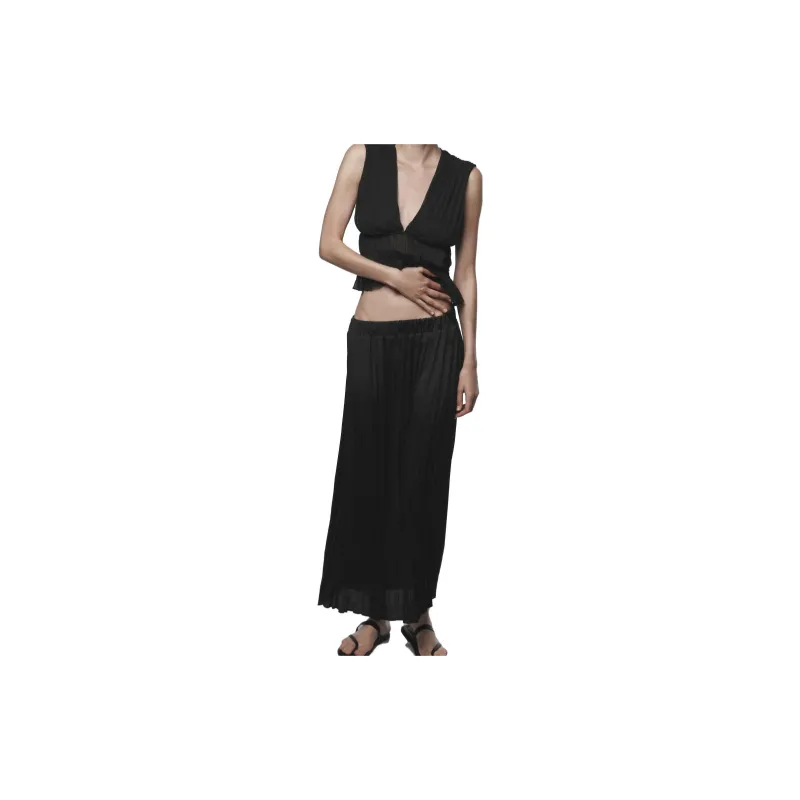 ZARA Casual Long Skirts Women's Black-2