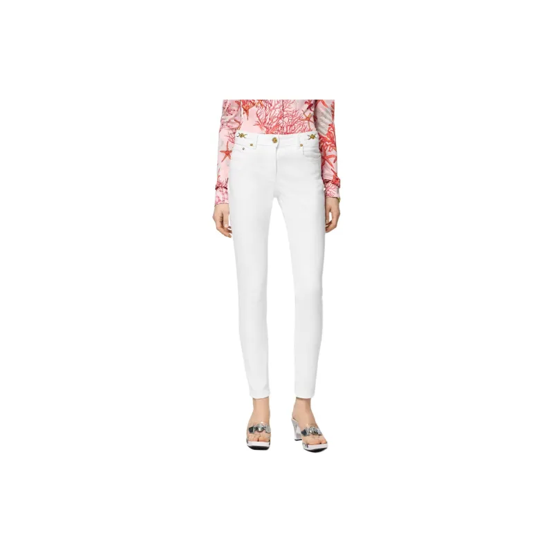 VERSACE Medusa Plaque Logo Patch Skinny Jeans-2