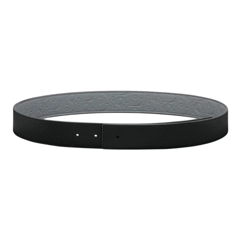 DIOR Cow Leather Belts Unisex Dark Gray Width 3.5cm-0