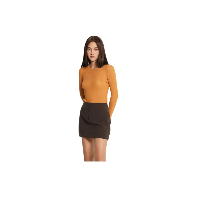 DRAGON FACE Casual Short Skirts Women's Dark Brown-1