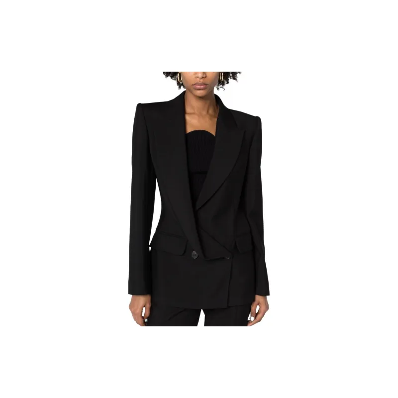 Alexander McQueen Asymmetric Double Breasted Tailored Blazer-4