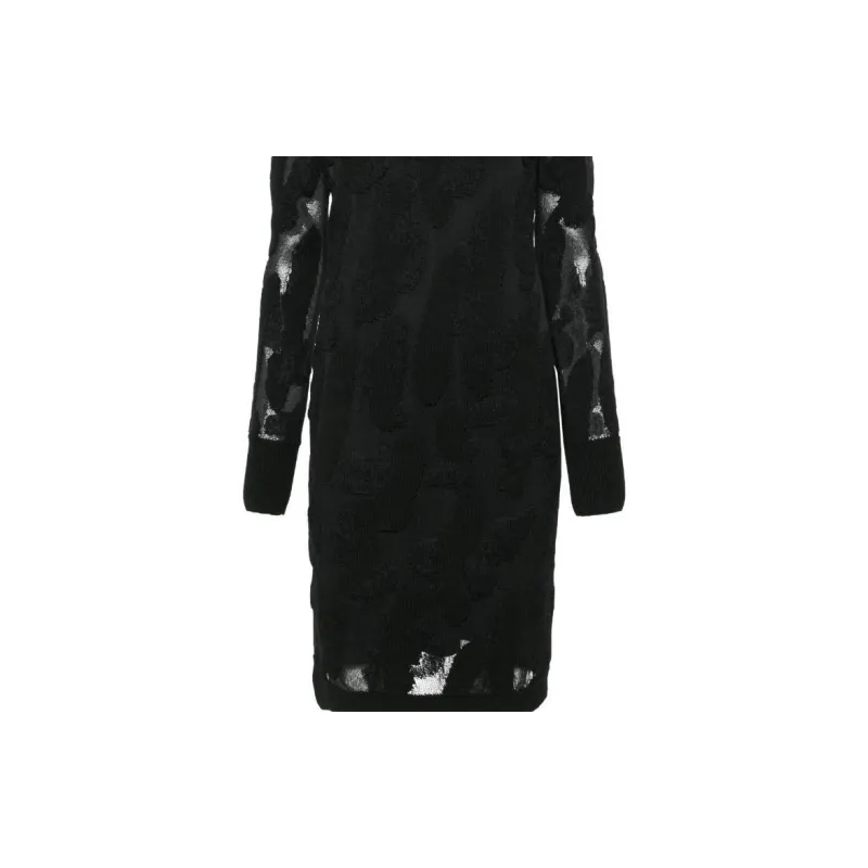Ferragamo 3D knit Semi sheer Midi Dress-2