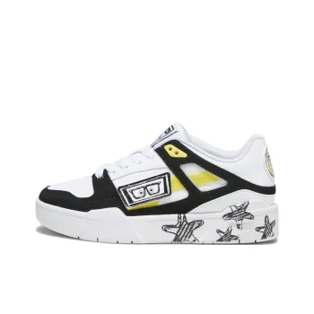 PUMA X SPONGEBOB Slip Resistant Low Top Kids' Skateboarding Shoes White Teenagers