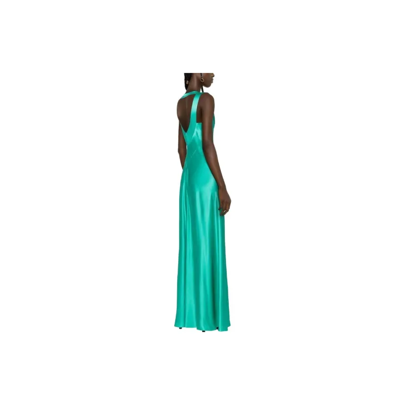 ALBERTA FERRETTI Cut Out Cocktail Satin Dress-3