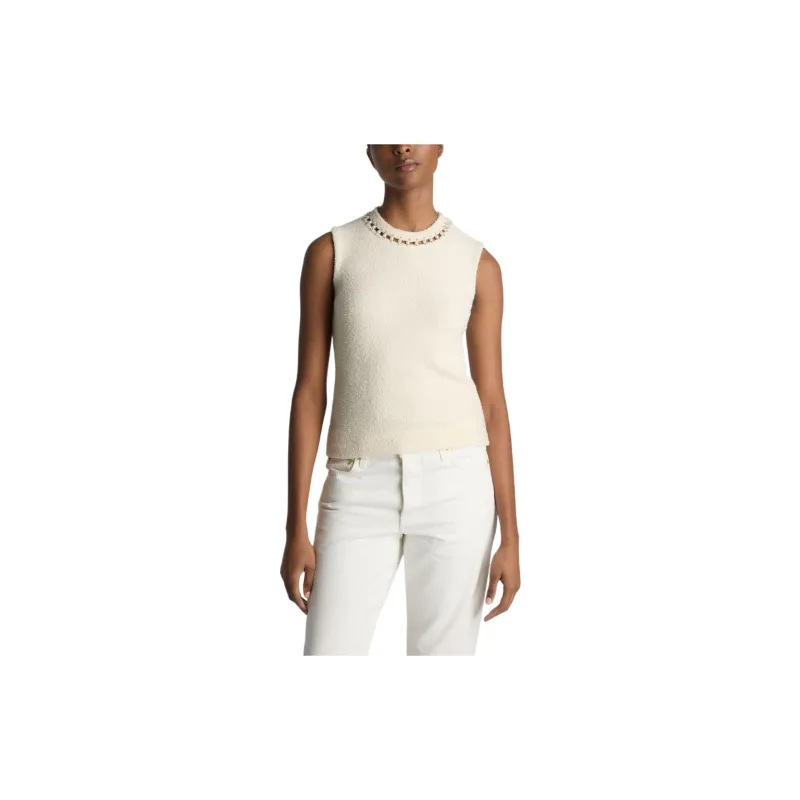 St. John Bead-embellished Bouclé Vest-4