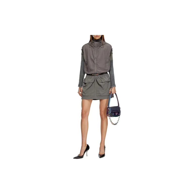 DIESEL O Misis Recycled Cargo Miniskirt-1