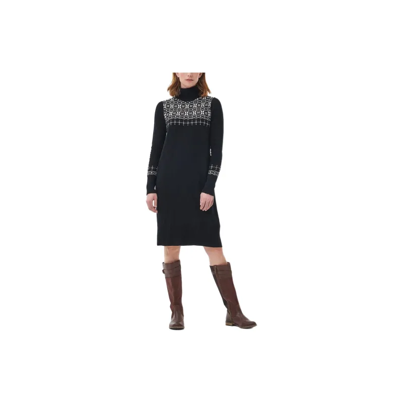 BARBOUR Herring Knitted Dress Long-Sleeved Dresses Women's Black-2