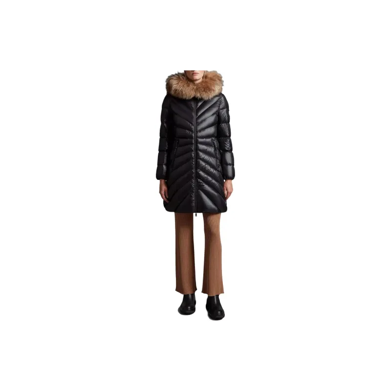 Moncler Chandre Zip Up Long Puffer Coat-3