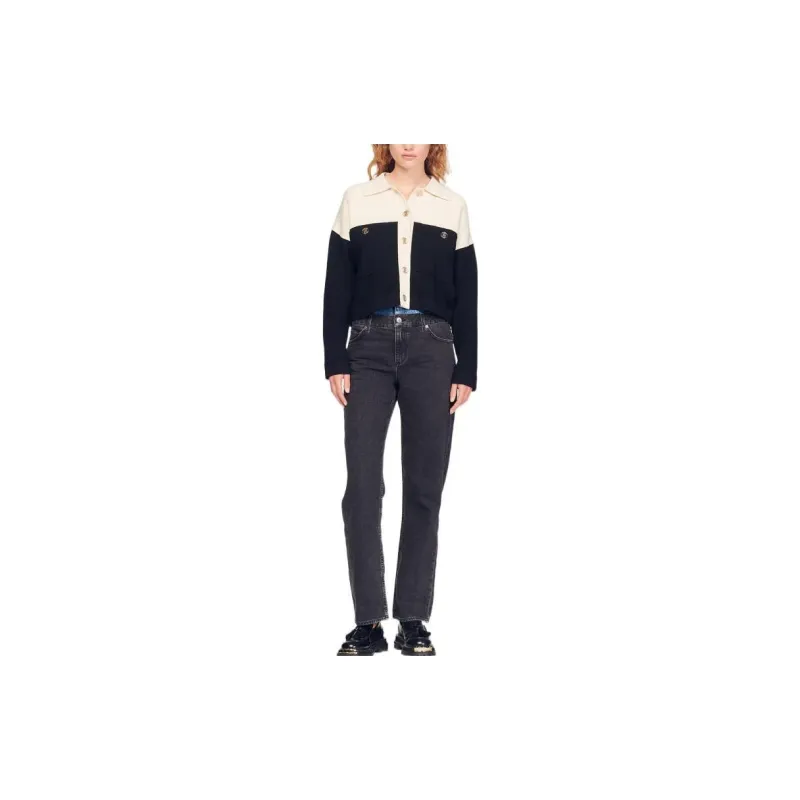 Sandro Two-tone Knit Cardigan-1