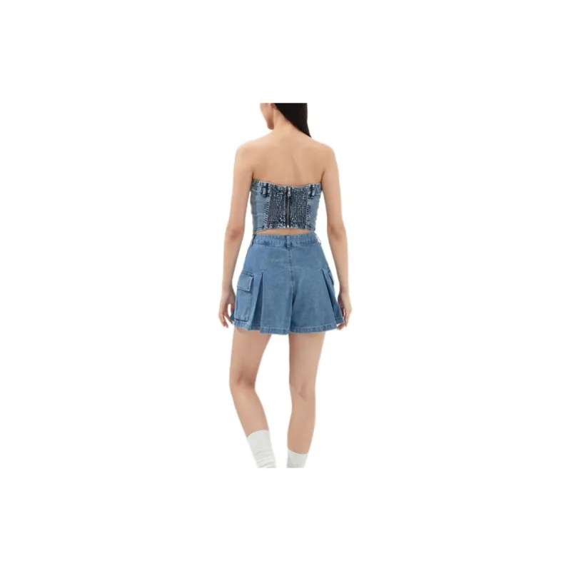 GUESS Strapless Top Women's Dark Blue-2