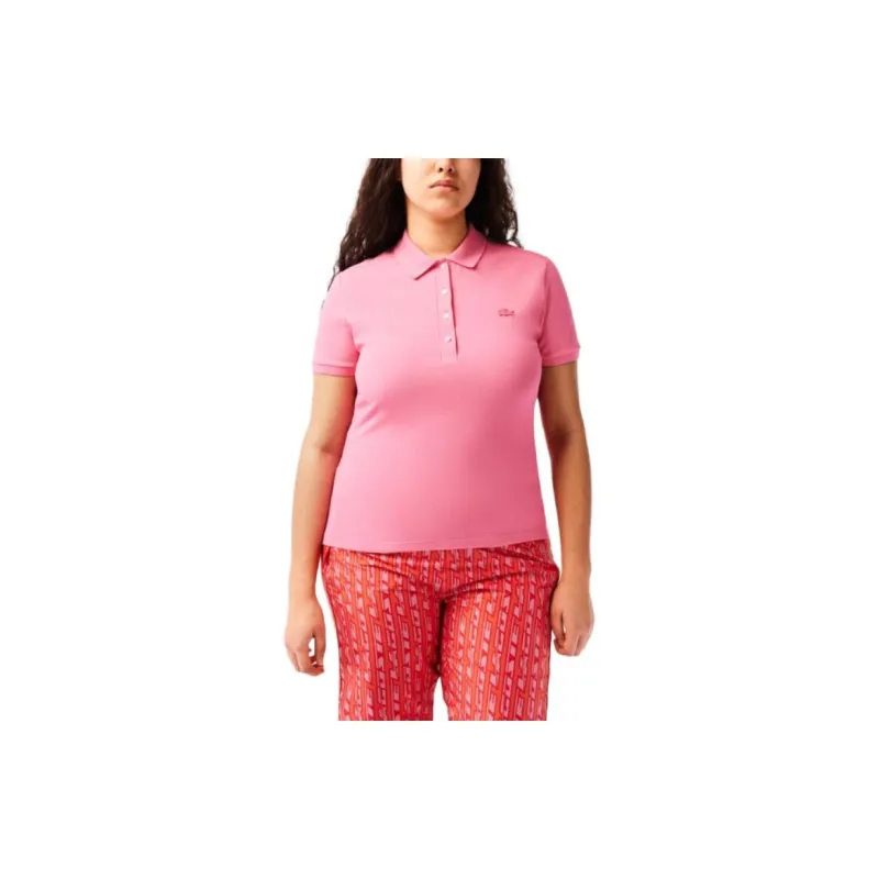 LACOSTE Polo Shirt Women's Pink-4