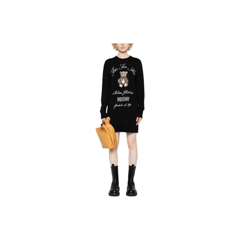 MOSCHINO Logo Intarsia Knit Dress-1