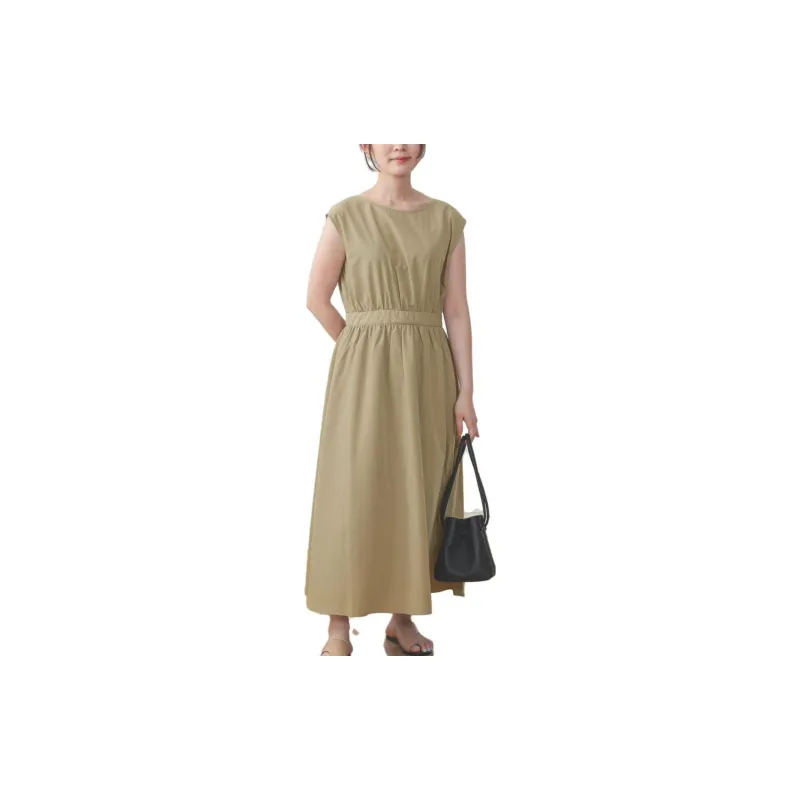 Beams Sleeveless Dresses Women's Beige-2