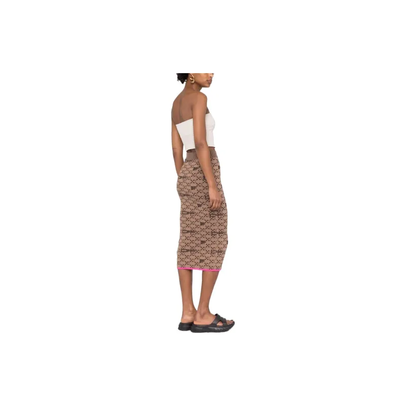 OFF WHITE Intarsia knit Arrows logo Pencil Skirt-3