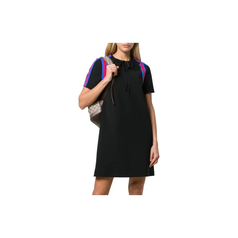 GUCCI Short Sleeved Dresses Women's Black-2