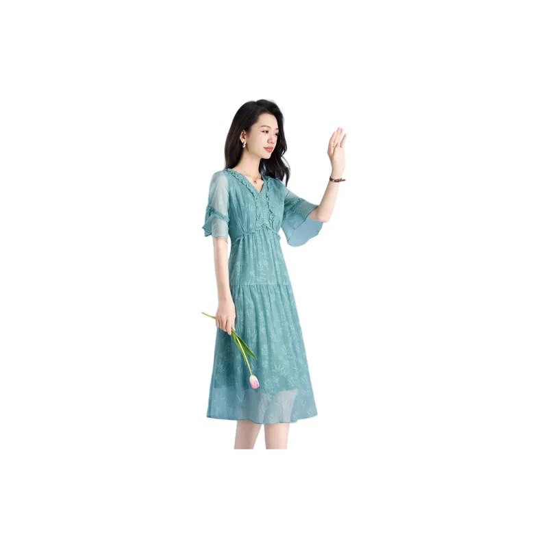 Mylan Short Sleeved Dresses Women's Blue-3