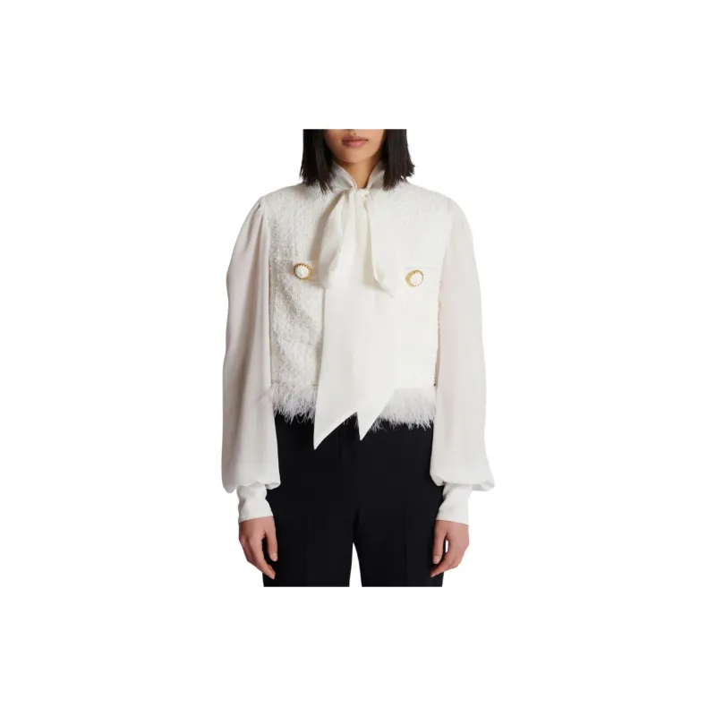 BALMAIN Tweed Long Sleeved Jacket-1