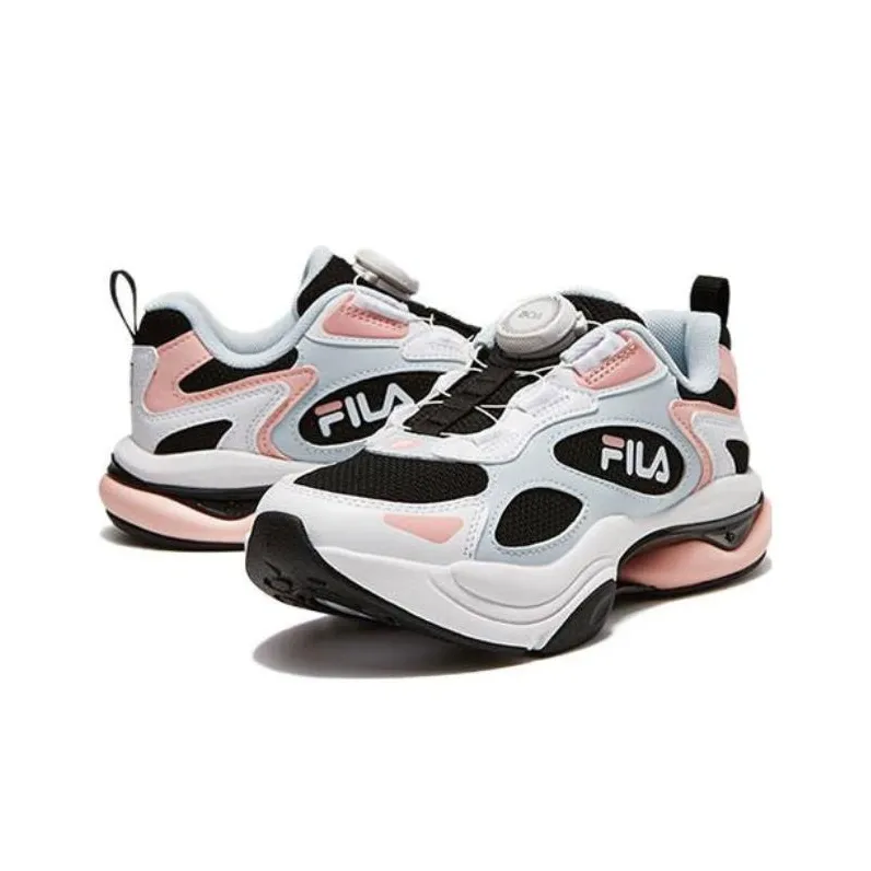 FILA KIDS POP ART I3 Non slip Lightweight Low Top Vintage Running Shoes Black Fresh Powder Teenagers-3
