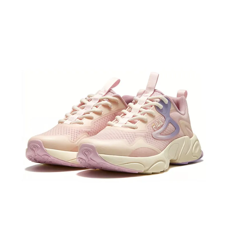 FILA KIDS Cushioning Wear Resistant Low Top Kids' Running Shoes Pink White Teenagers-2