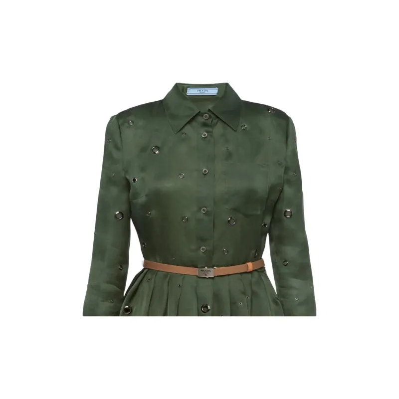 PRADA Long-Sleeved Dresses Women's Green-1