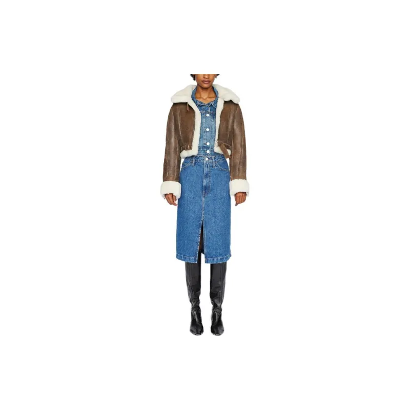 FRAME Denim Long Skirt Women's Blue-1