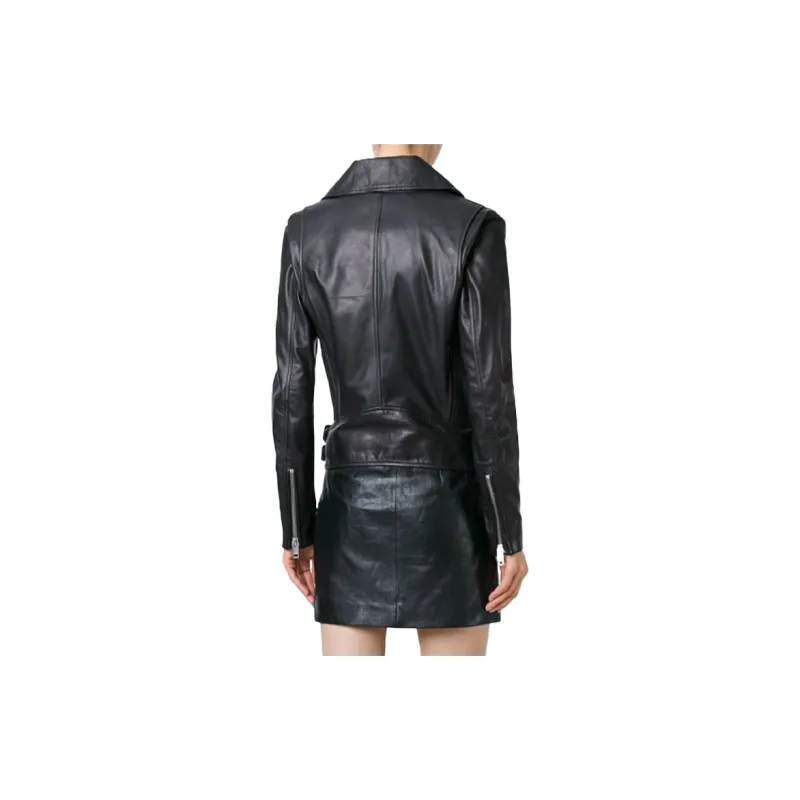 DIESEL Leather Jackets Women's Black-2