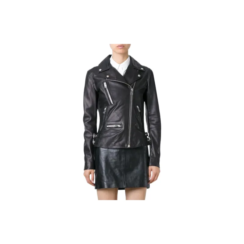 DIESEL Leather Jackets Women's Black-1