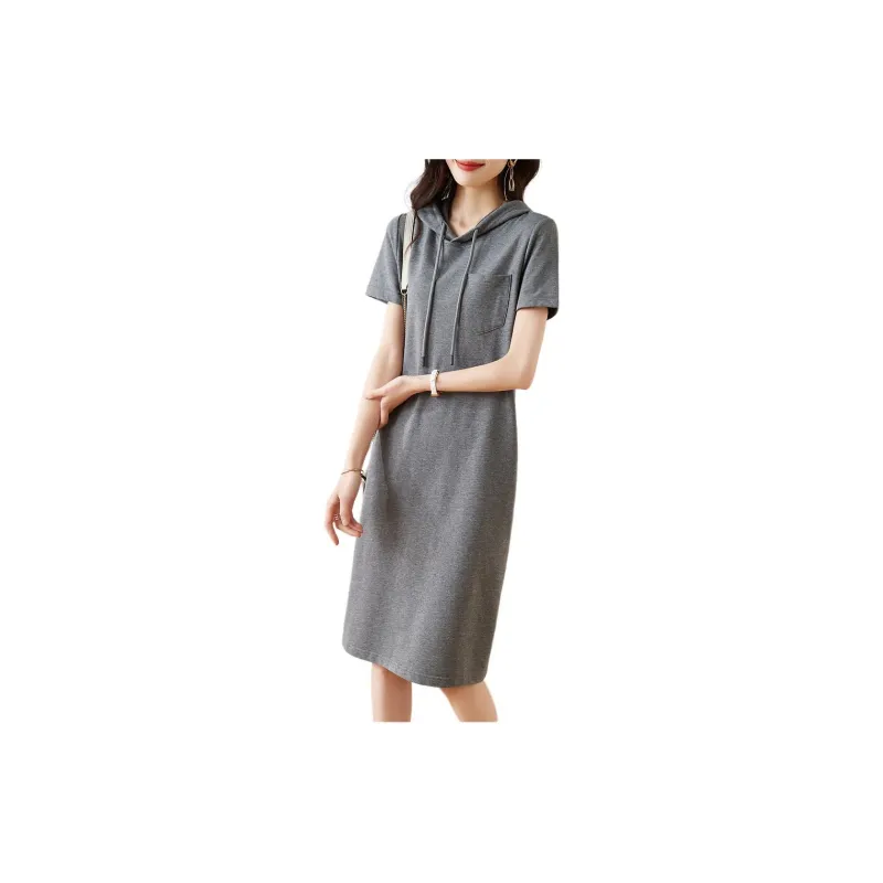 Mo Han Yi Mei Short Sleeved Dress Women's Gray-1