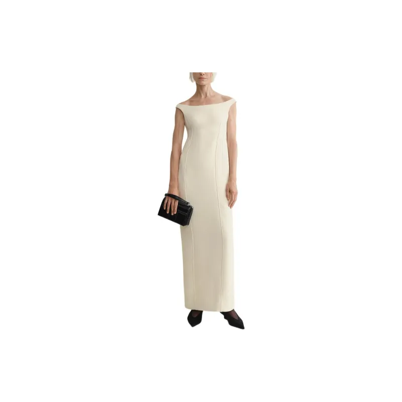 TOTEME Curved Off shoulder Maxi Dress-2