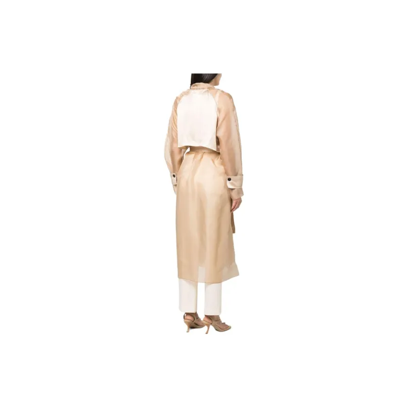 FERRAGAMO Semi-sheer Silk Trenchcoat-2