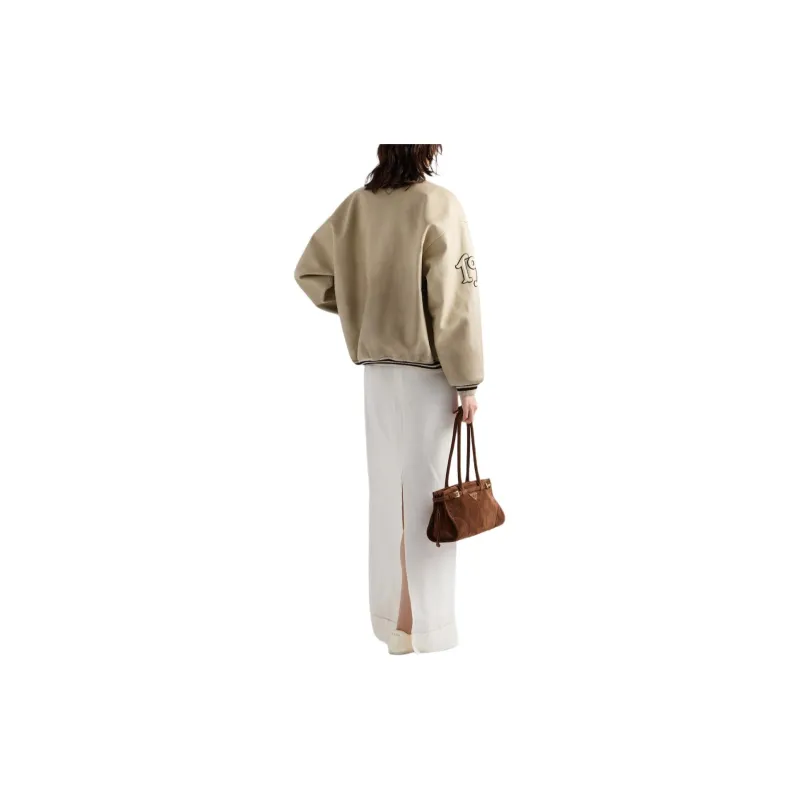 PRADA Embroidered Linen Skirt-2