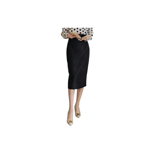 ROEYSHOUSE Casual Long Skirts Women's Black