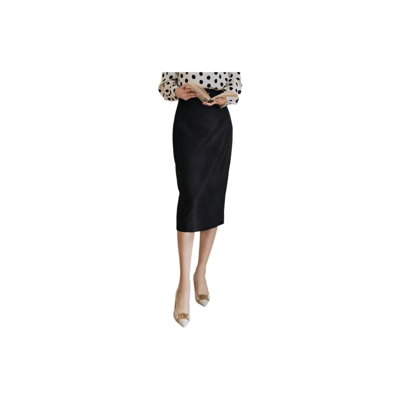 ROEYSHOUSE Casual Long Skirts Women's Black-0
