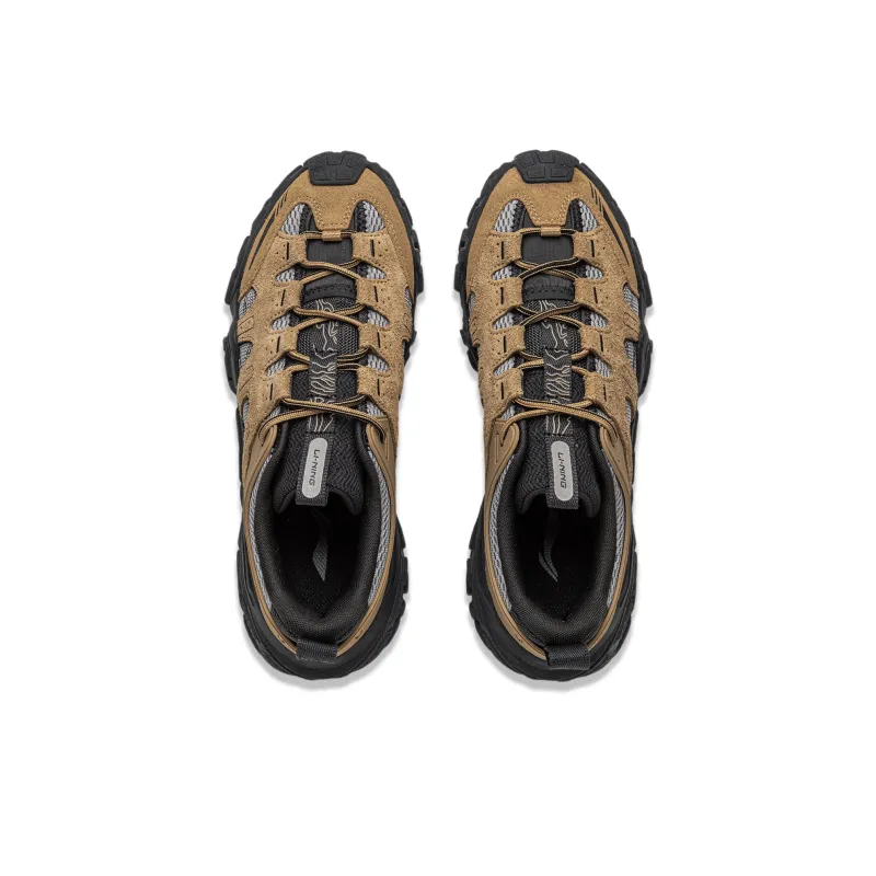 LiNing Dunes Cushioning Anti Slip Wear Resistant Breathable Height Increasing Low Top Casual Shoes Men's Umber-3
