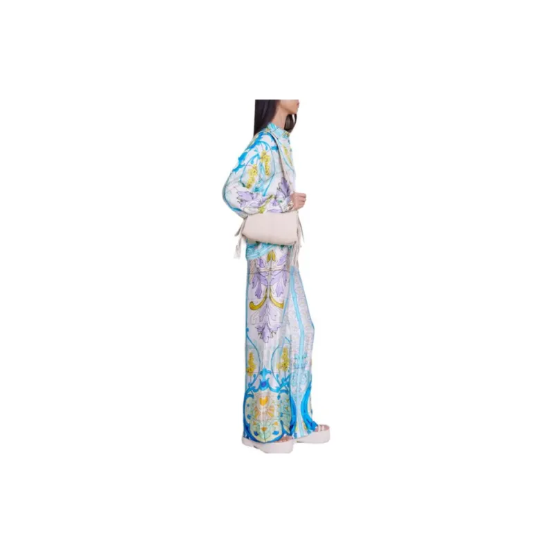Maje Imprimé Mosaique print Satin Shirt-2