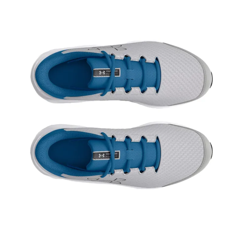 Under Armour Charged Pursuit 3 Slip-Resistant Cushioning Low-Top Kids' Running Shoes Gray Blue Teenagers-3