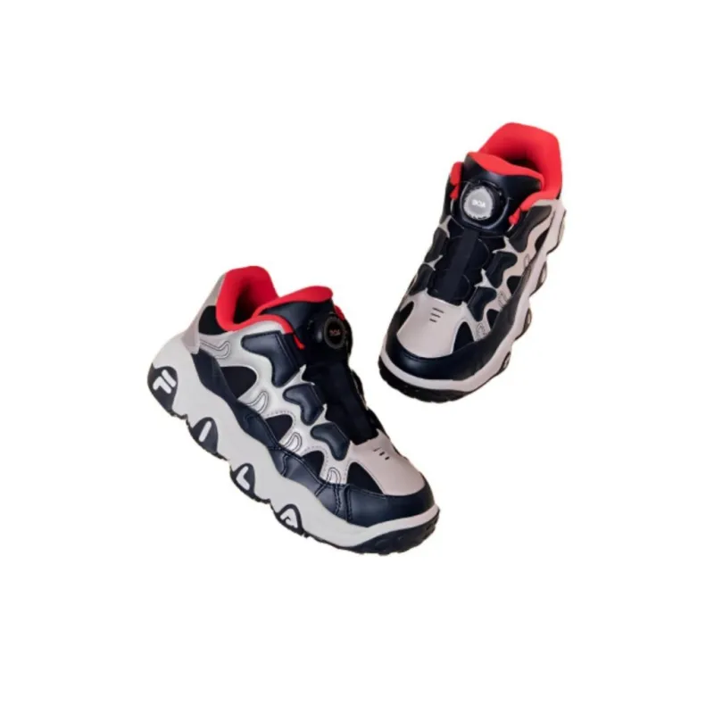 FILA KIDS Athletics Wear Resistant Low Top Children's Basketball Shoes Black Silver Teenagers-2