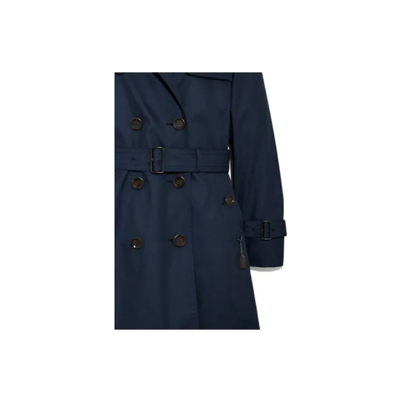 COACH Trench Coats Women's Blue-4