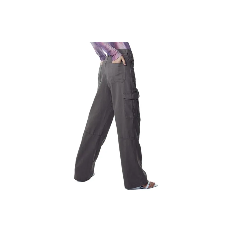 H&M Cargo Pants Women's Dark Beige Gray-2