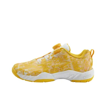 KUMPOO Cushioning Coverage Wear Resistant Breathable Slip Resistant Low Top Badminton Shoes White/Yellow