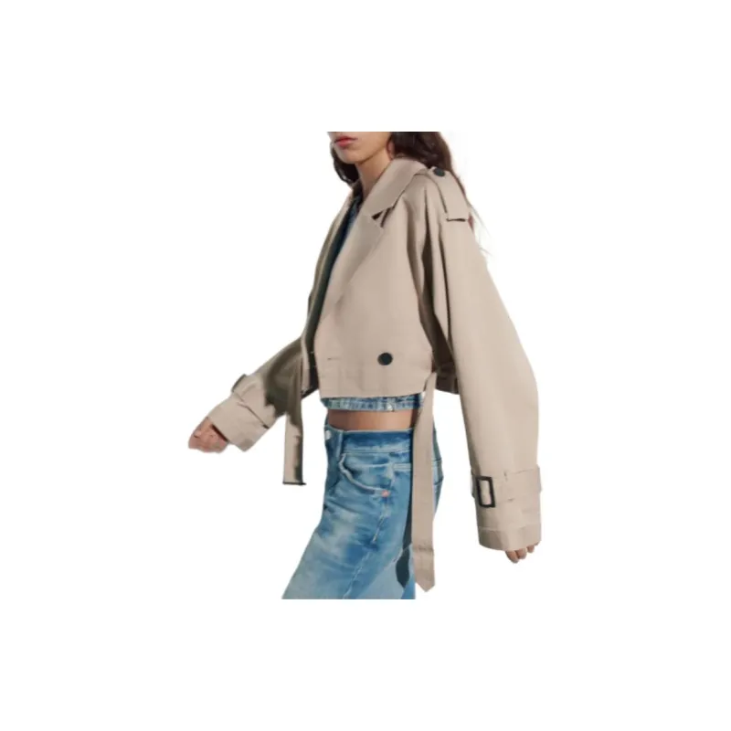ZARA Trench Coats Women's Beige-2