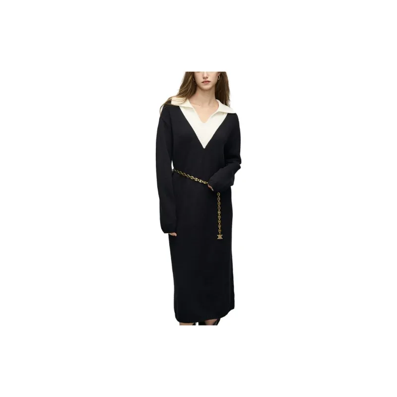 BASIC HOUSE FW23 Long-Sleeved Dresses Women's Black-2