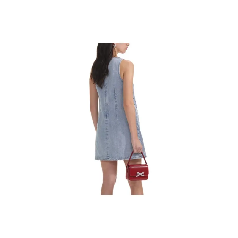 Self portrait Embellished Denim Mini Dress-5