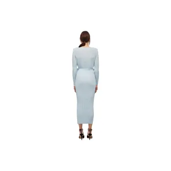 Self portrait Long Sleeved Dress Women's Sky Blue