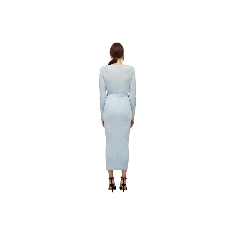 Self portrait Long Sleeved Dress Women's Sky Blue-0