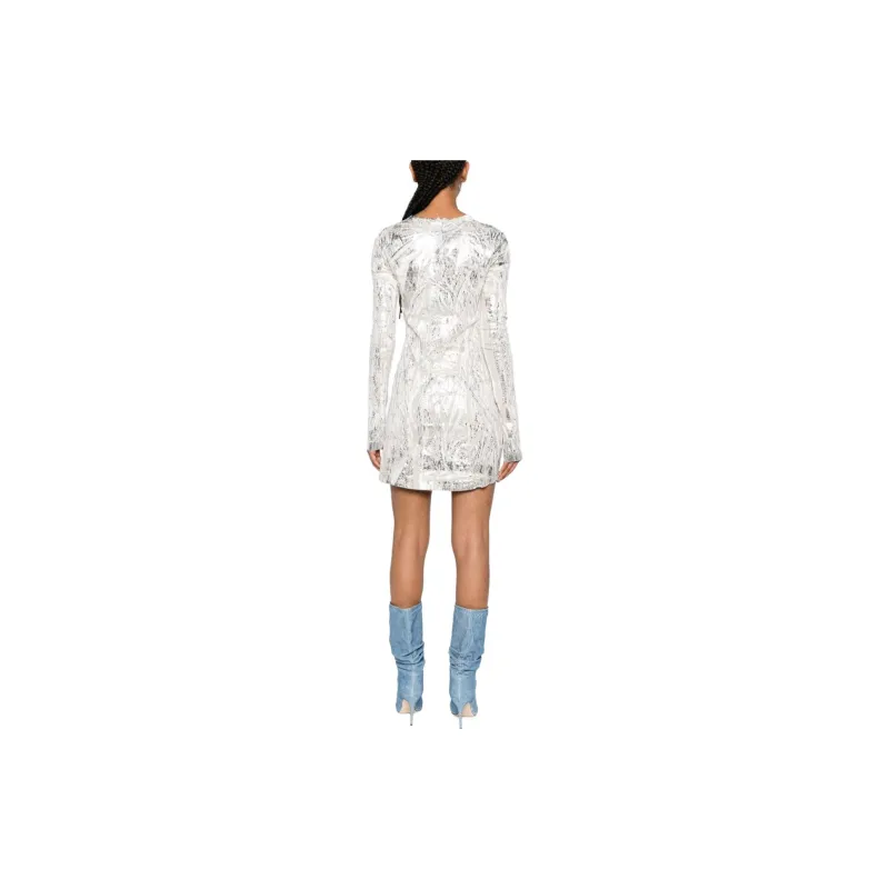 DIESEL Long-Sleeved Dresses Women's White-3