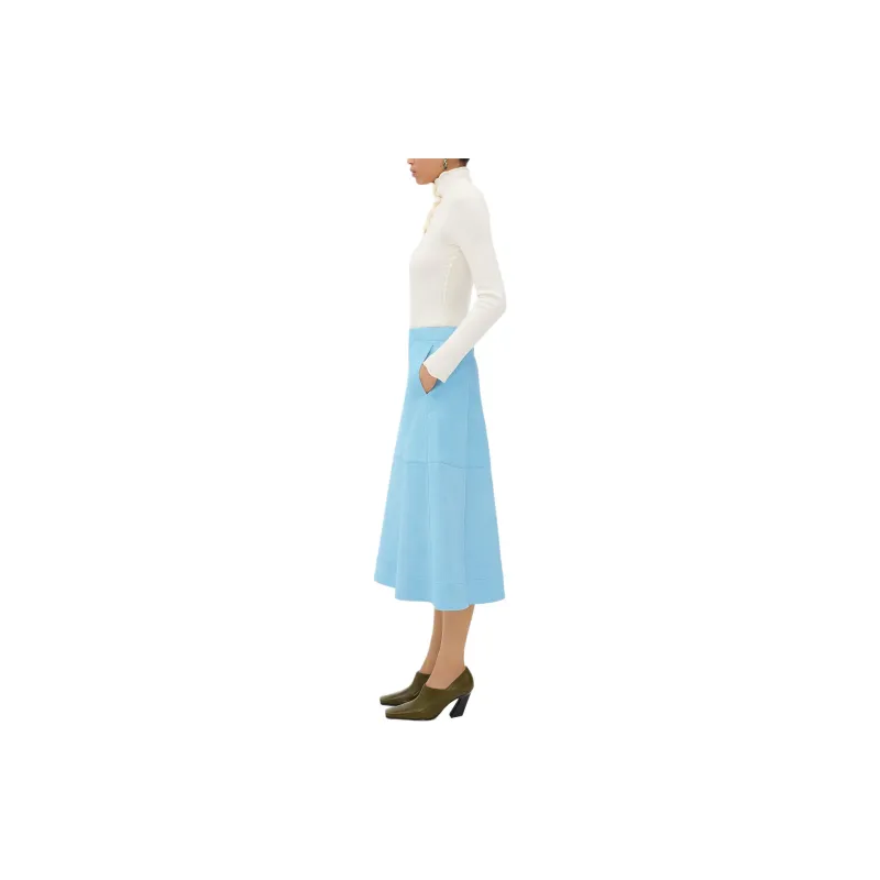 Bottega Veneta Leather Midi Skirt-2
