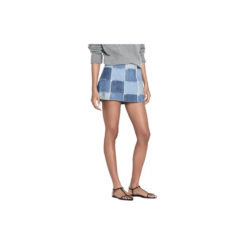 FRAME The 70's Patchwork Mini Skirt-4
